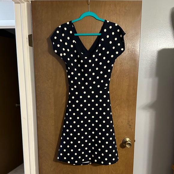 Gilli Navy Polka Dot Dress - Picture 1 of 4